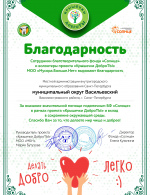 Благодарность за экологическую активность